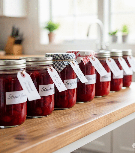Strawberry Jam jars