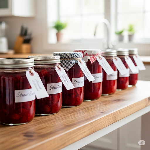 Strawberry Jam jars